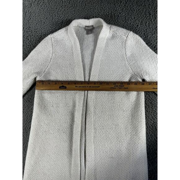 Chicos Cardigan Women 0 US Small Open Front Fringe Hem Knit Long Sleeve - Picture 4 of 9